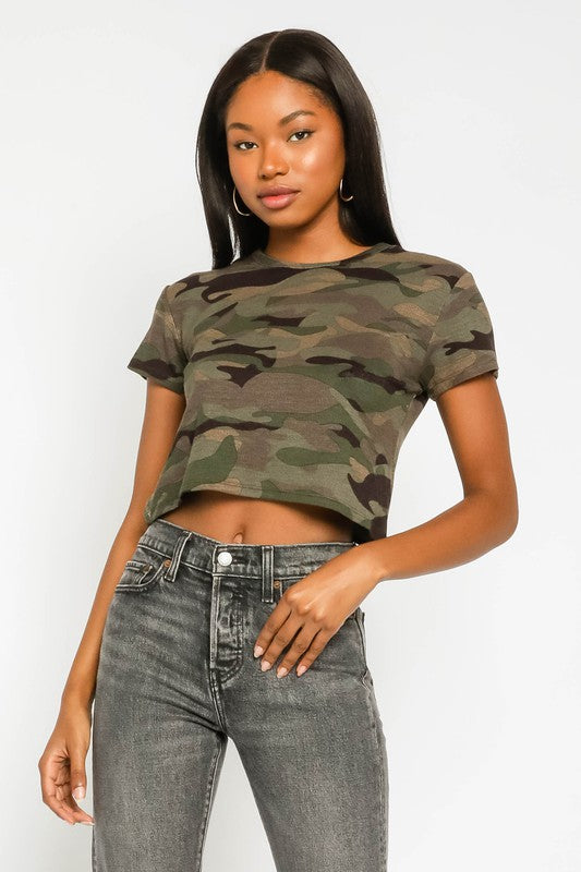 camo crop tank