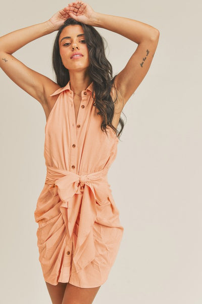peach dress