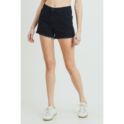 black denim shorts