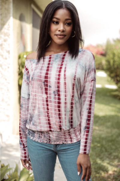 long sleeve tie dyed top