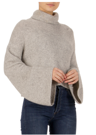 Grey cowl turtleneck sweater