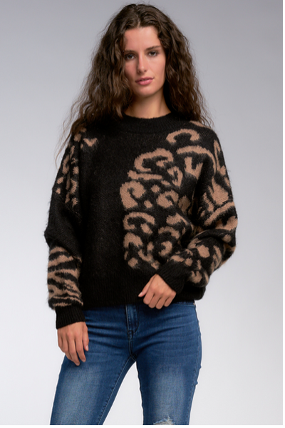 Black and Tan animal print sweater