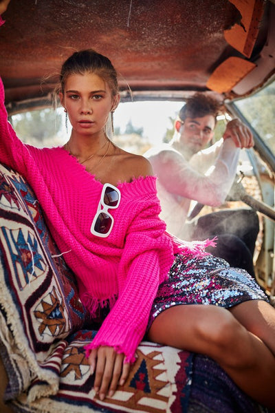 hot pink sweater