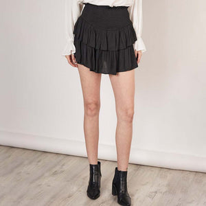black mini skirt