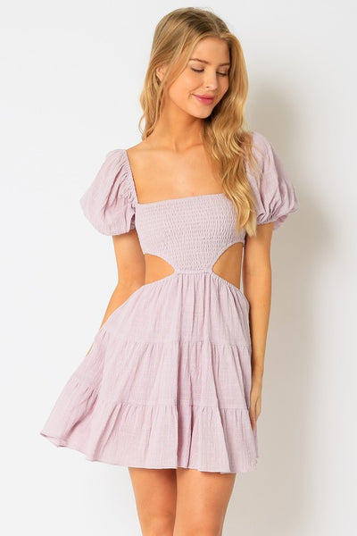 pink cutout dress