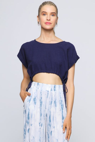 blue crop top