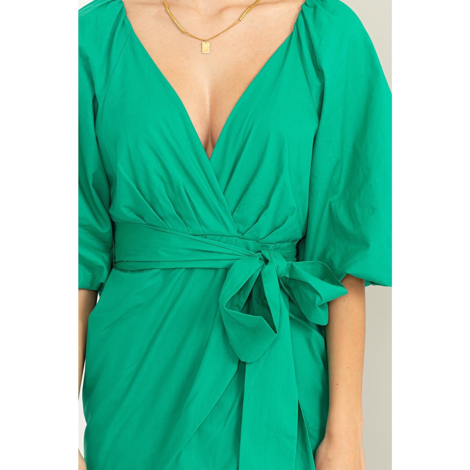 Liv Green Wrap Mini Dress Liv True Boutique Liv Green Wrap Mini Dress Liv True Boutique