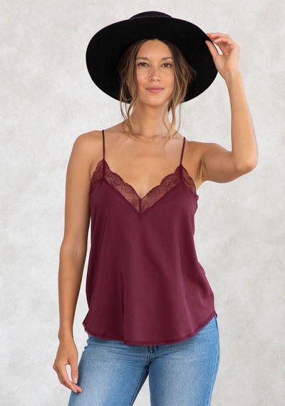 wine lace cami